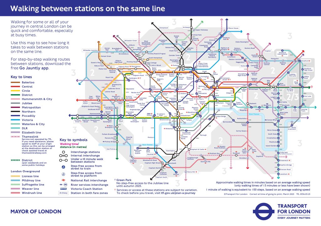 Walking Between Stations Map