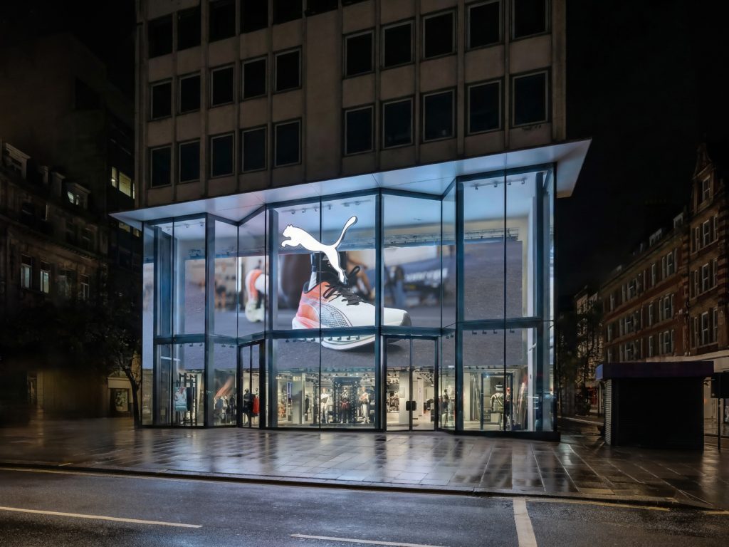 Puma London Flagship Store Facade Night